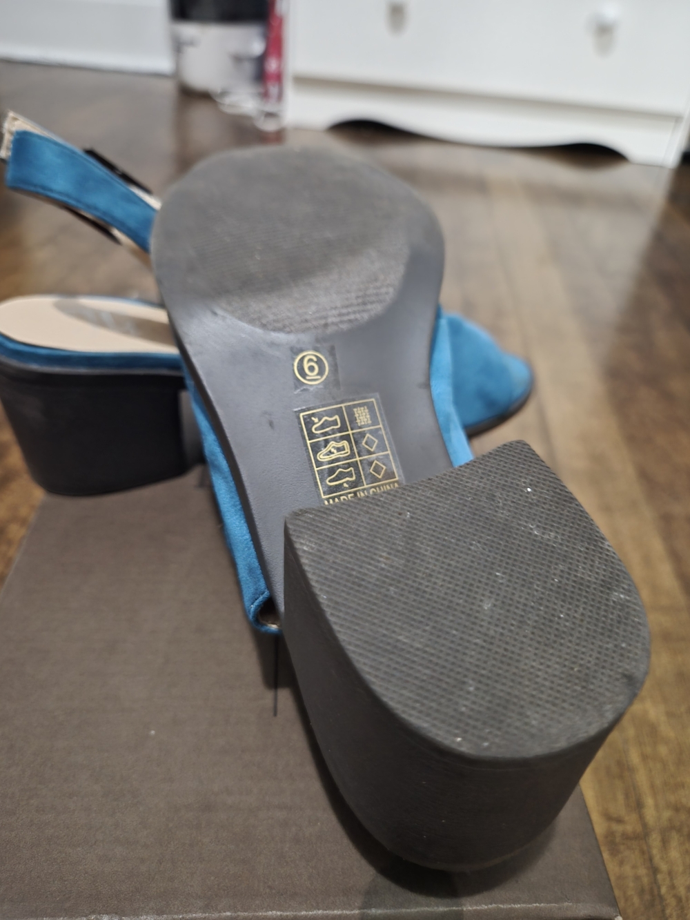 Blue Suede Bow Slingback Sandals - Women - Picture 6 of 6